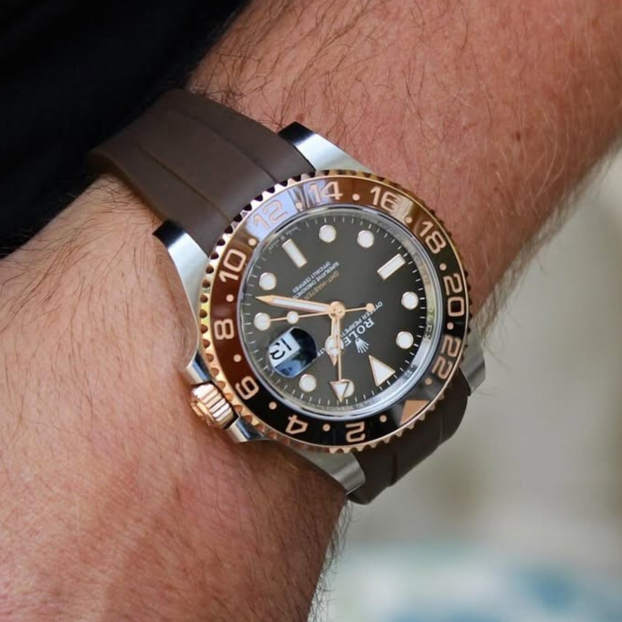 Rubber Strap - For Rolex GMT - Master II - Brown - Helvetus