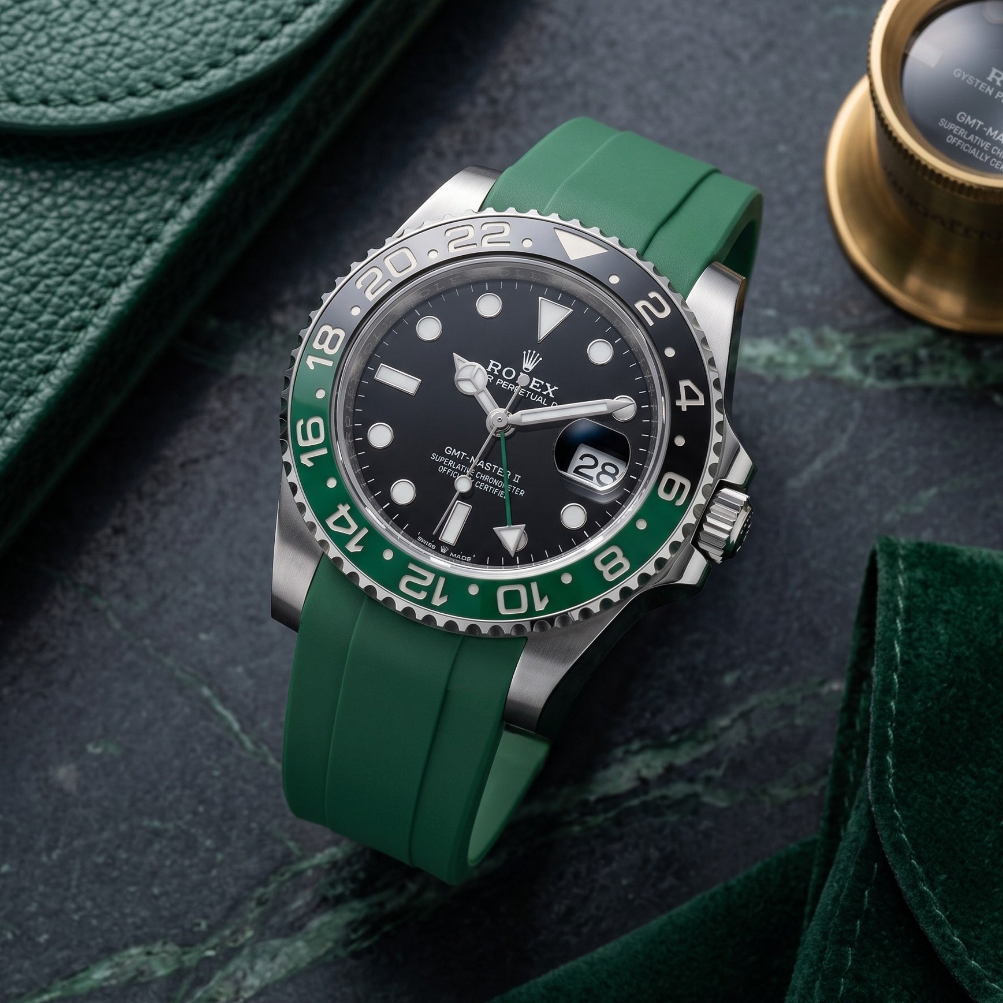Rubber Strap - For Rolex GMT-Master II - Green - Helvetus