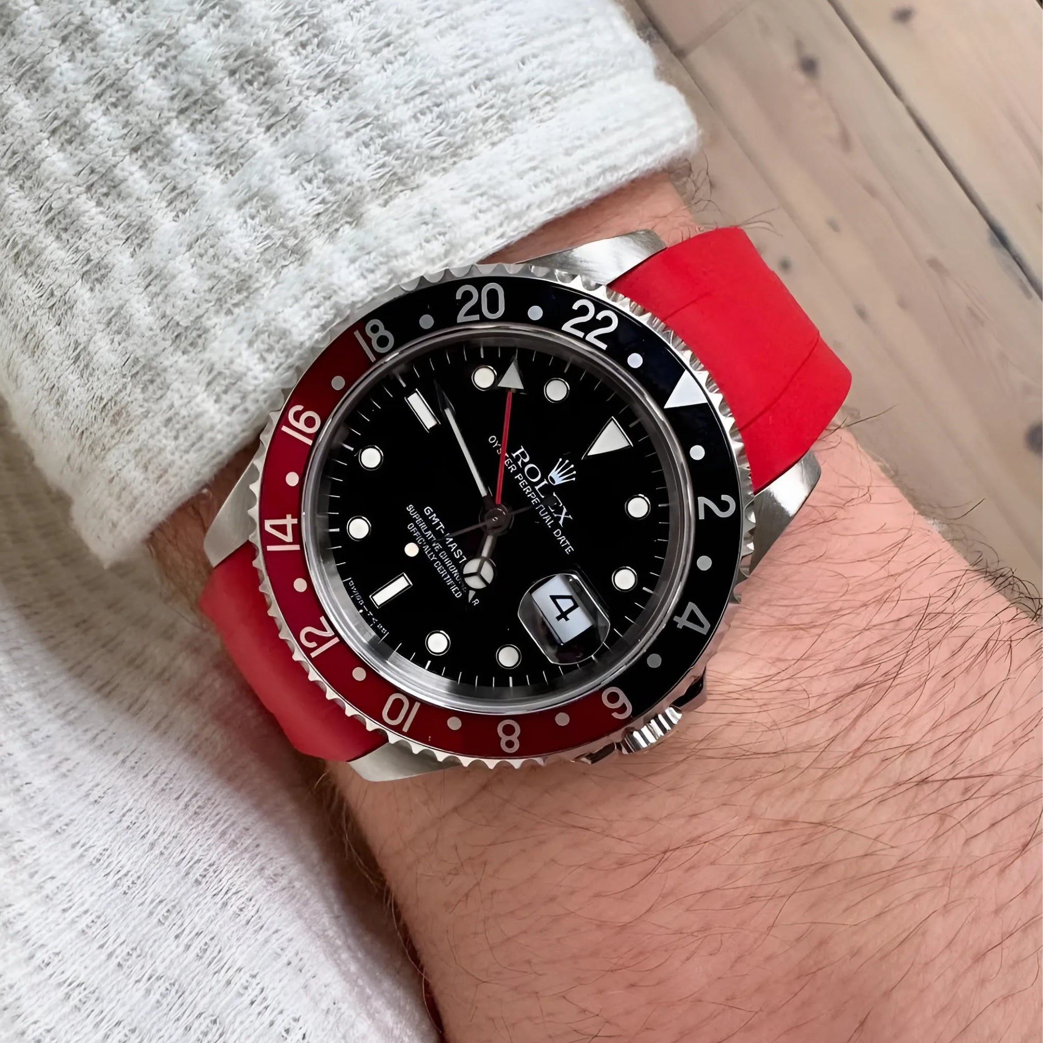 Rubber Strap - For Rolex GMT - Master II - Red - Helvetus