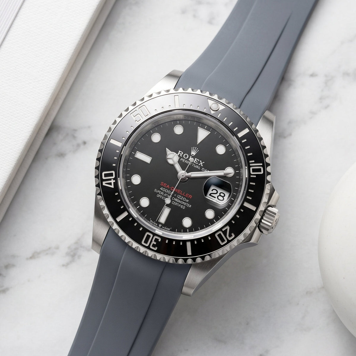 Rubber Strap - For Rolex Sea-Dweller - Grey - Helvetus