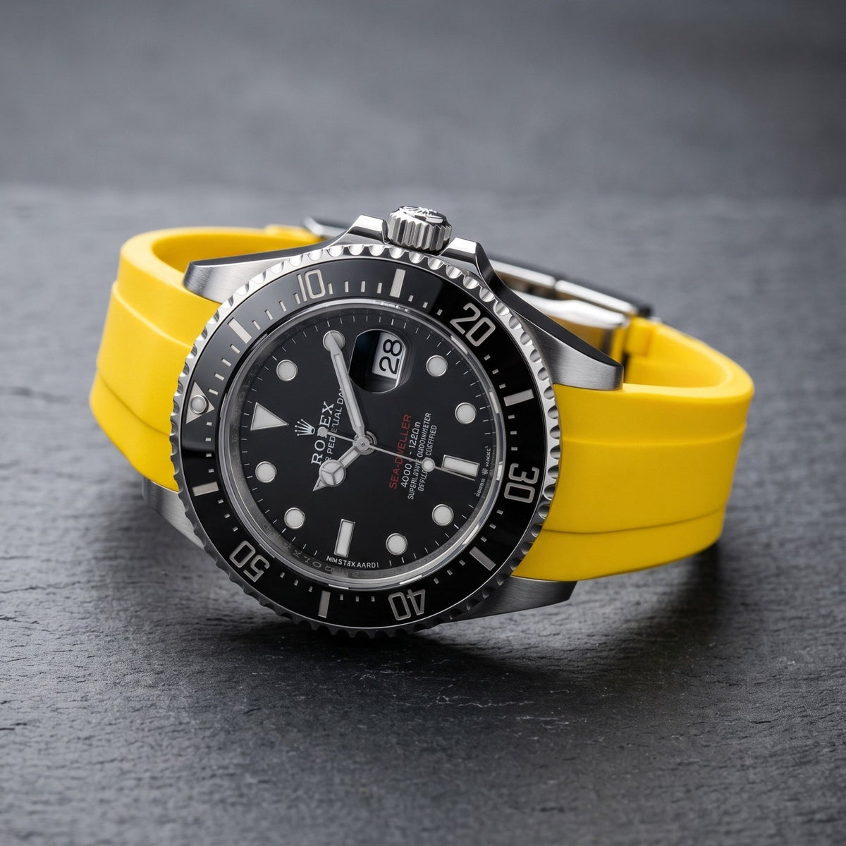 Rubber Strap - For Rolex Sea-Dweller - Yellow - Helvetus