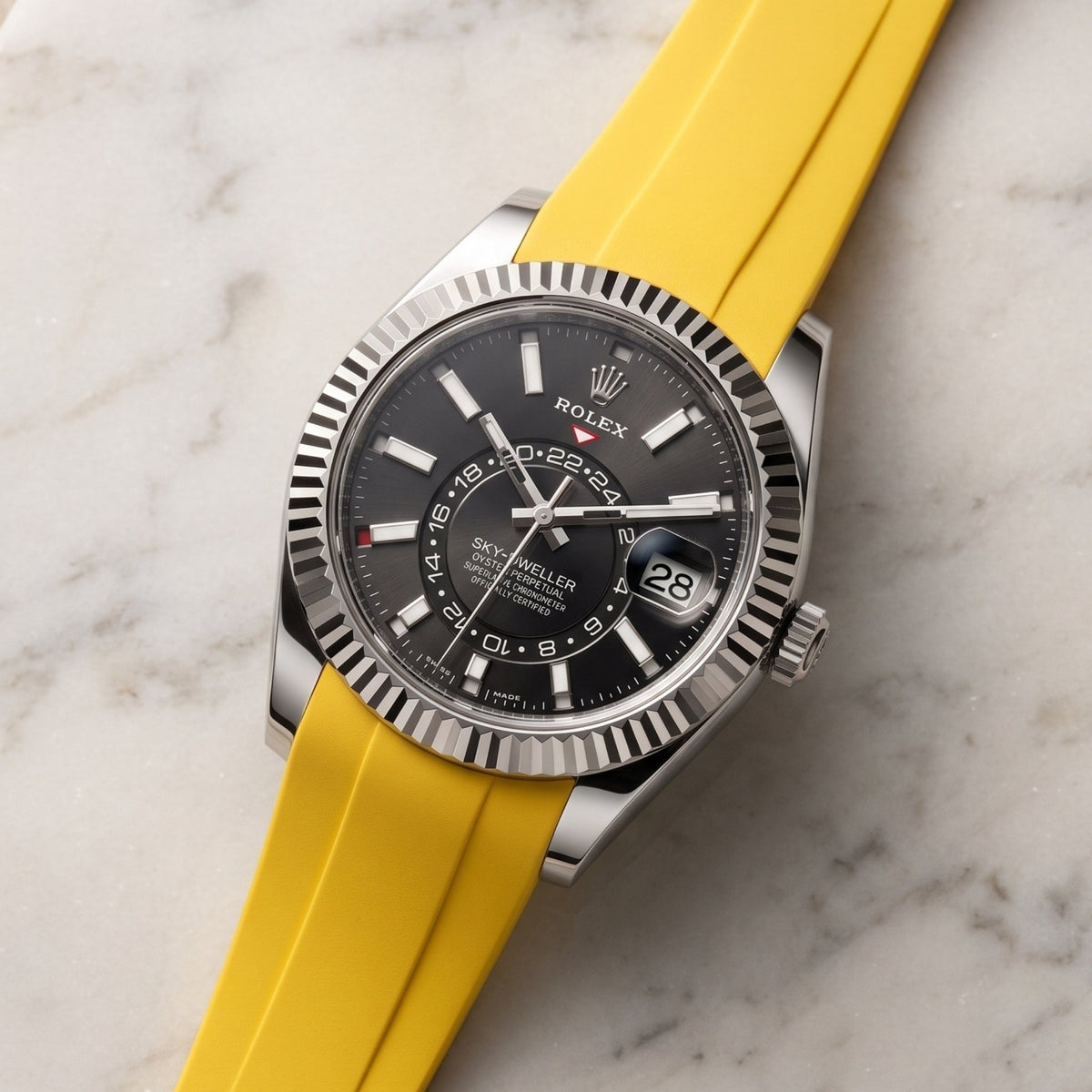 Rubber Strap - For Rolex Sky-Dweller - Yellow - Helvetus