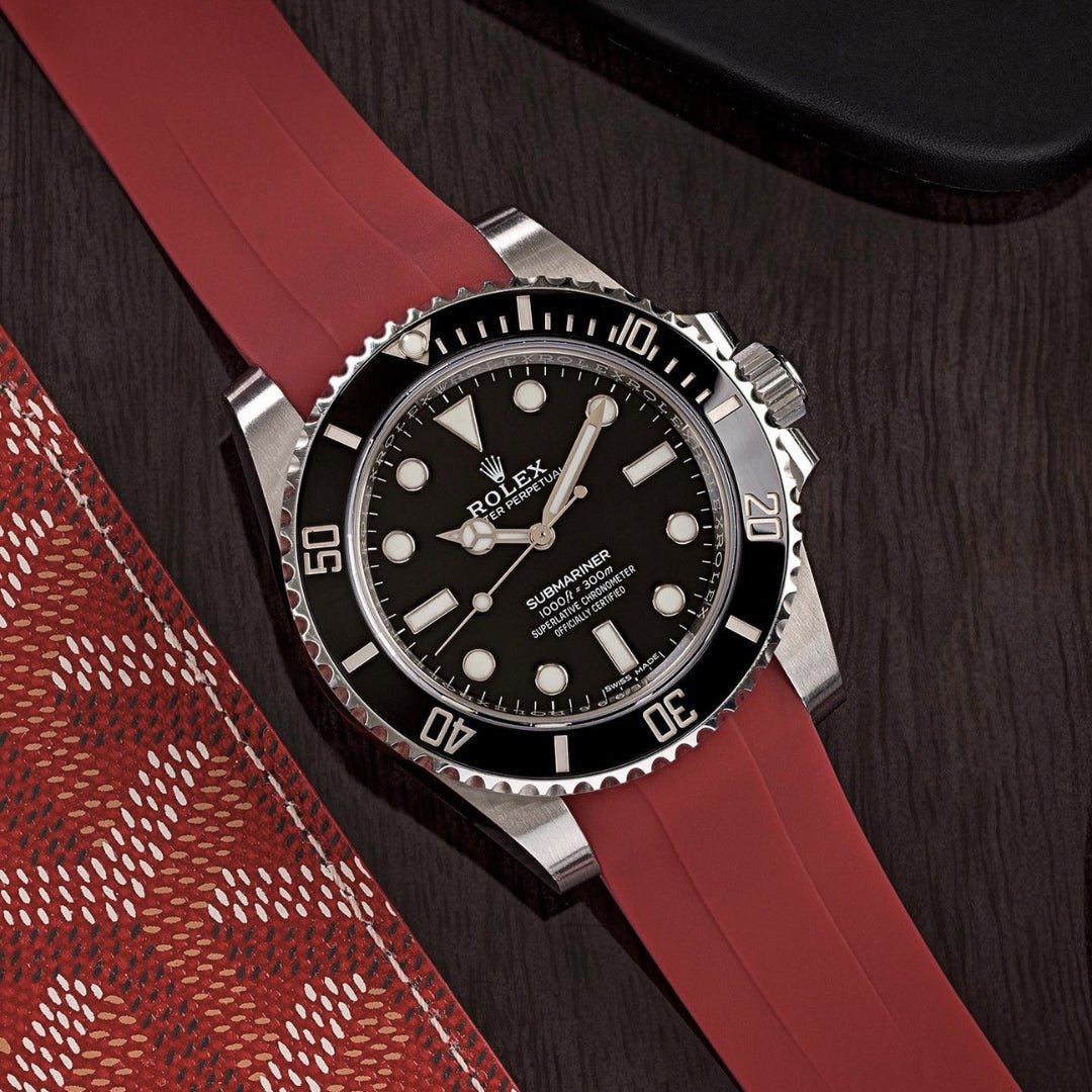 Rubber Strap - For Rolex Submariner - Bordeaux - Helvetus