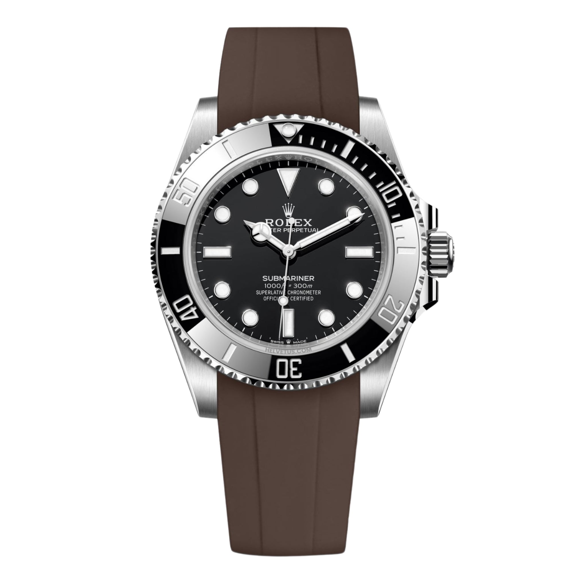 Rubber Strap - For Rolex Submariner - Brown - Helvetus