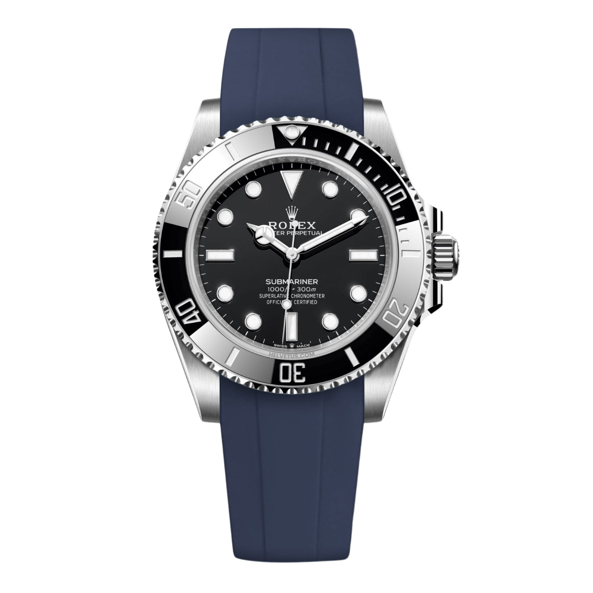 Rubber Strap - For Rolex Submariner - Navy Blue - Helvetus