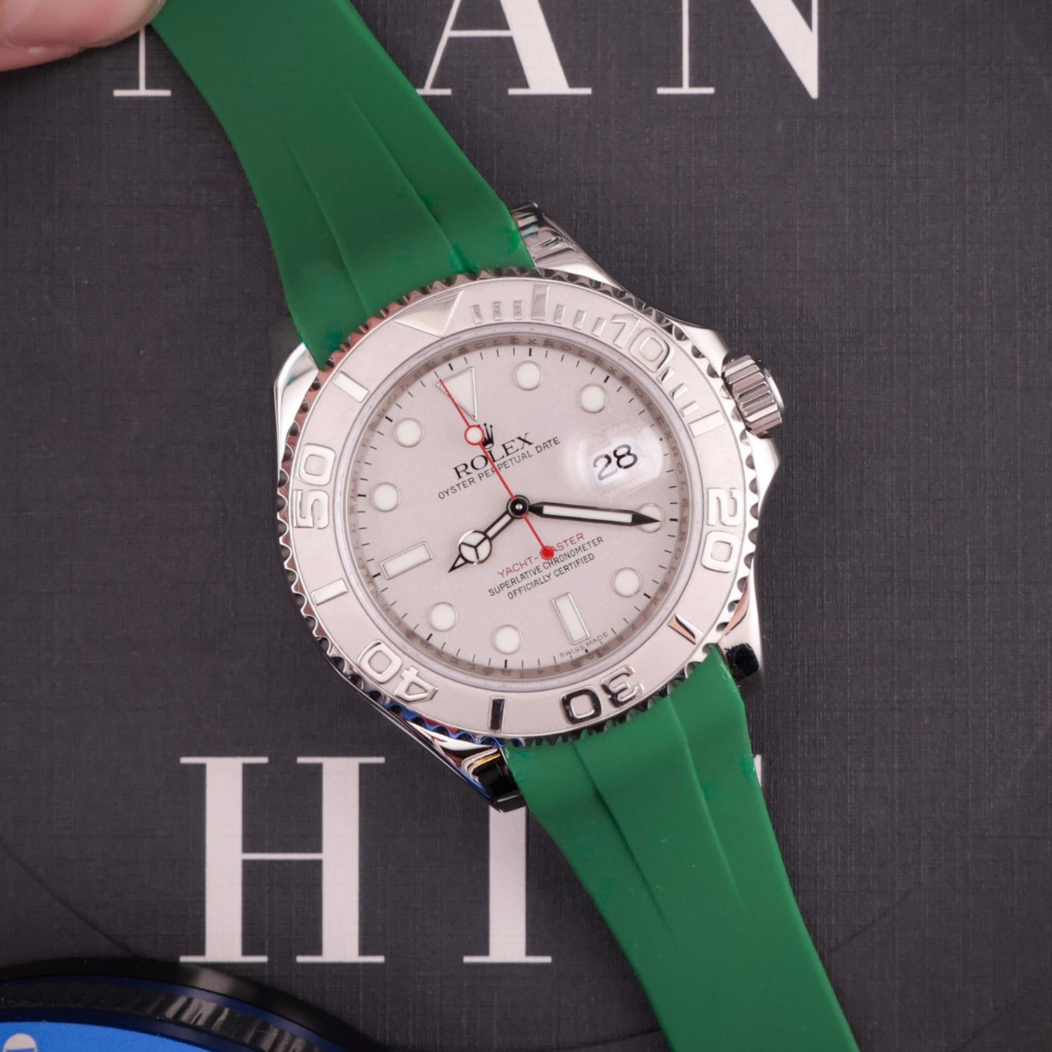 Rubber Strap - For Rolex Yacht - Master 40mm/42mm/37mm - Green - Helvetus