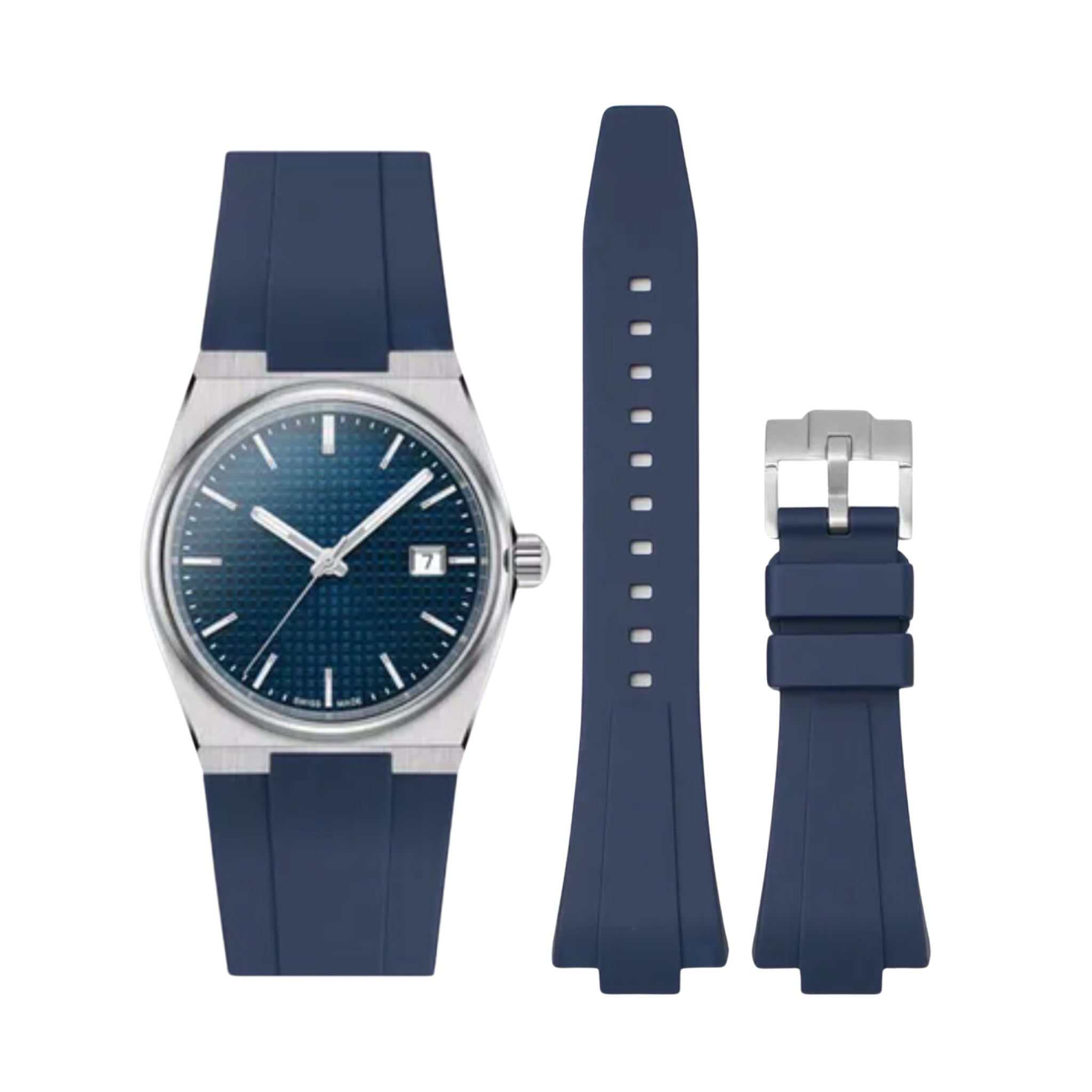 Rubber Strap - For Tissot PRX - Navy Blue - Helvetus