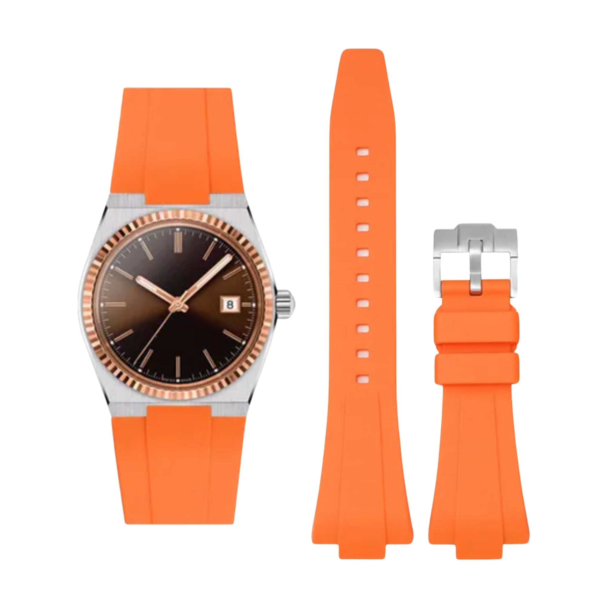 Rubber Strap - For Tissot PRX - Orange - Helvetus