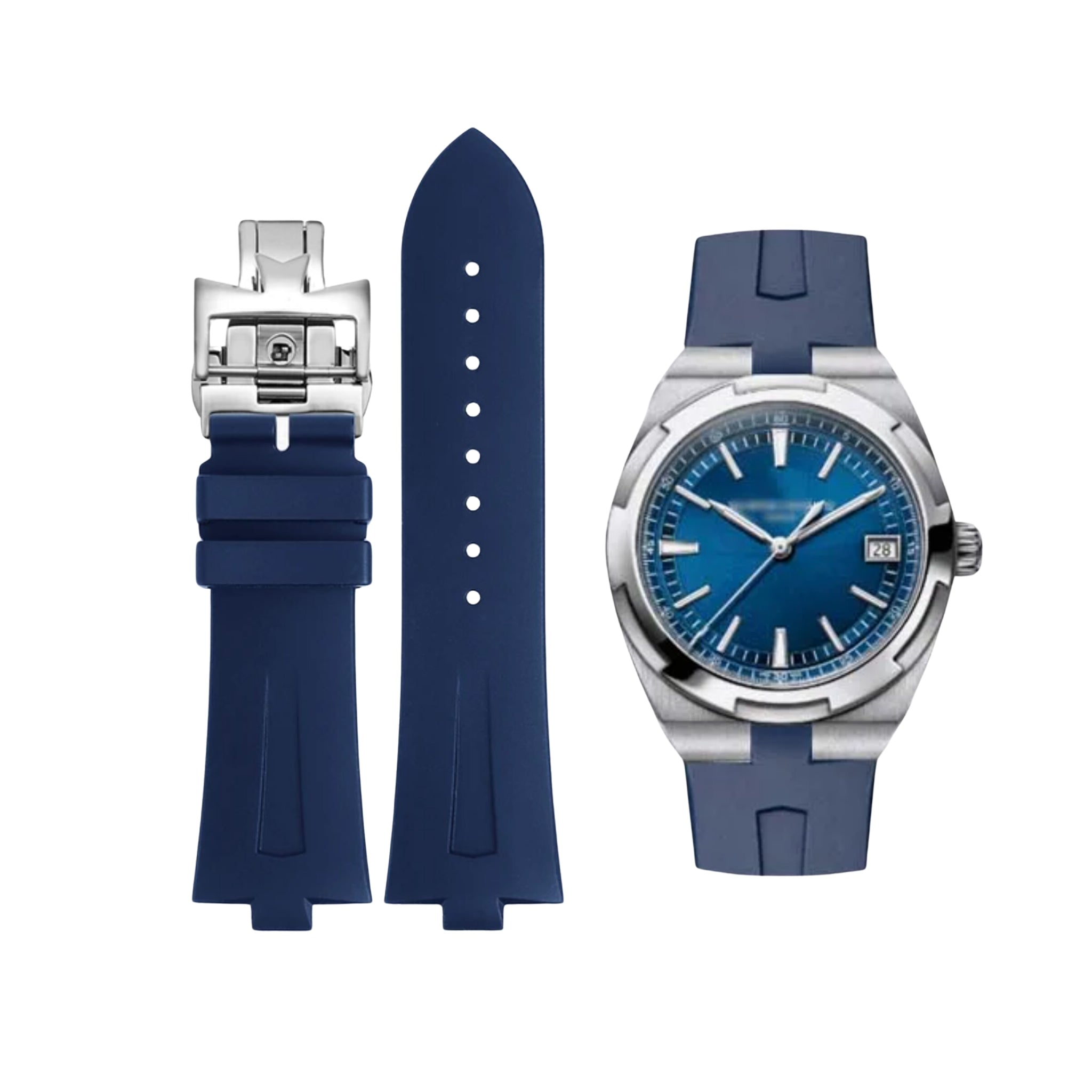 Rubber Strap - For Vacheron Constantin Overseas 25mm - Blue - Helvetus